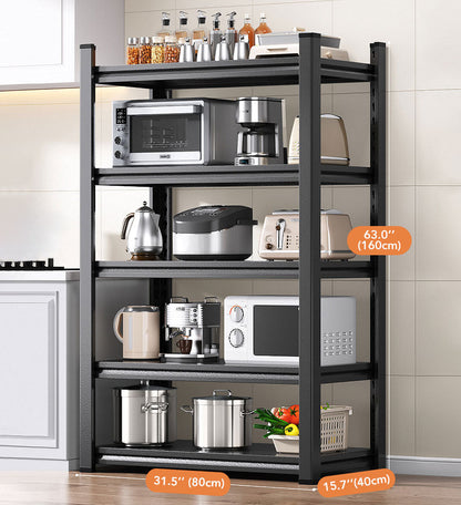 5-Layer Heavy-duty Metal Shelves Black F34