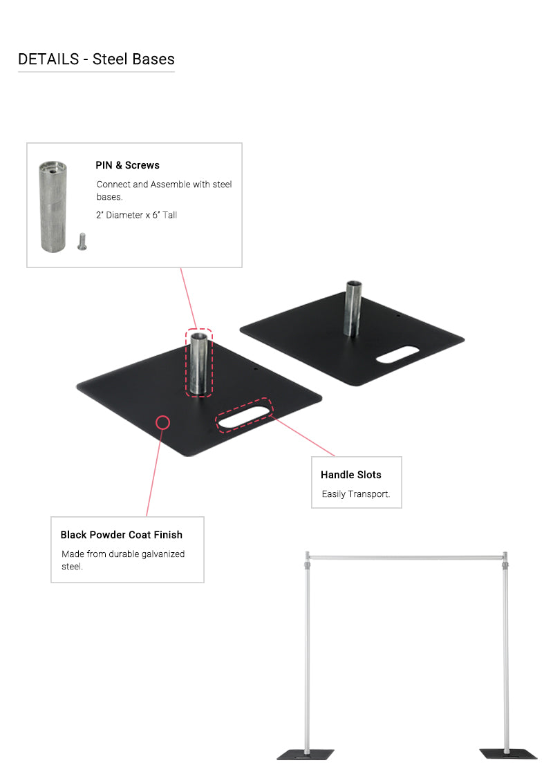 12′ x 12′ | 2 Tier Pipe & Drape Backdrop Hardware Kit