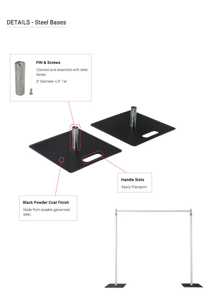 8′ x 8′ | Pipe & Drape Backdrop Hardware Kit