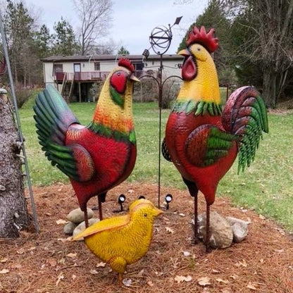 Set of 3 chicken Garden Statue