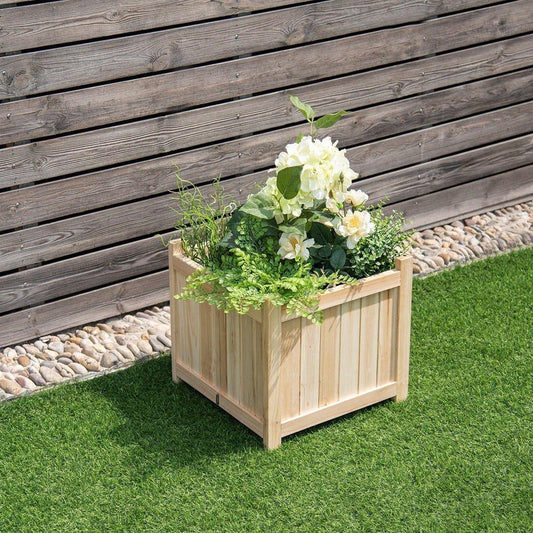 Folding Raised Garden Bed Square Wood Planter Box