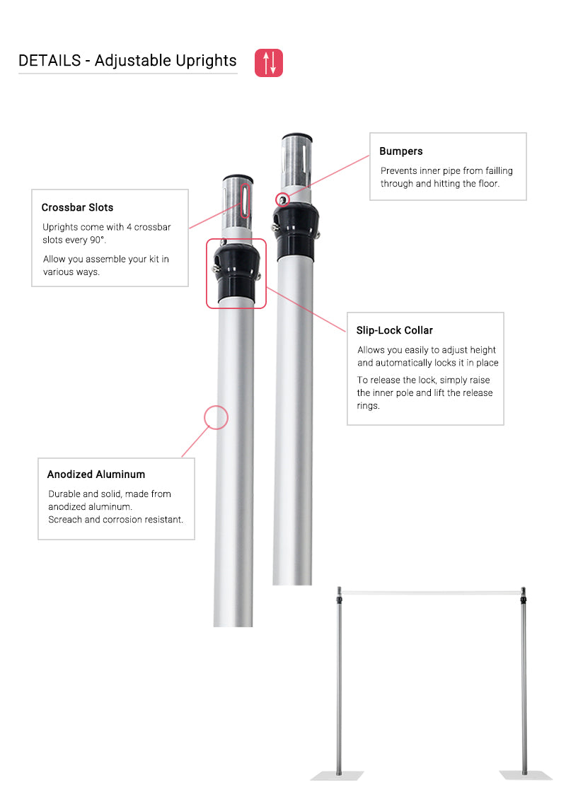 8′ x 8′ | Pipe & Drape Backdrop Hardware Kit