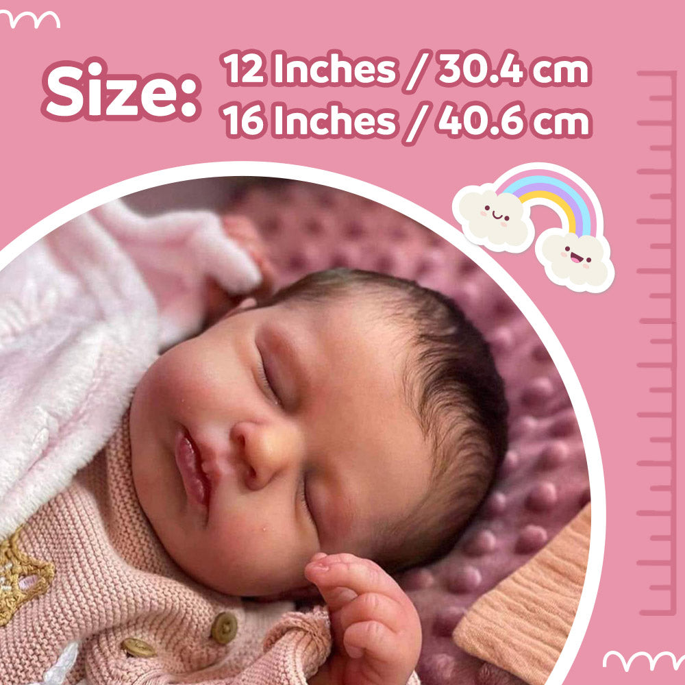 12"&16" Fully Squishy Baby Girl Lesley, Lifelike & Realistic Handmade Soft Silicone Baby Doll By Dollreborns