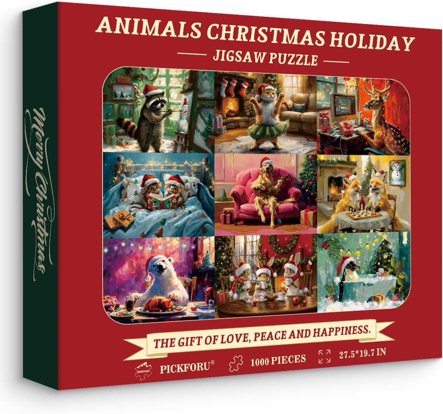 Animal Christmas Holidays Jigsaw Puzzle 1000 Pieces