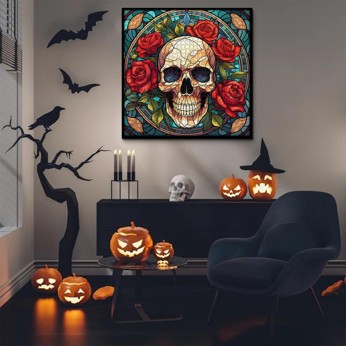 SKull & Roses Jigsaw Puzzle 1000 Pieces