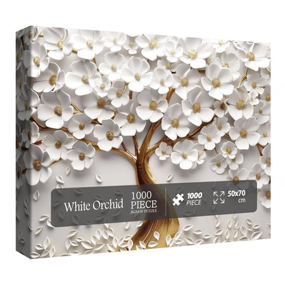 White Orchid Jigsaw Puzzles 1000 Pieces