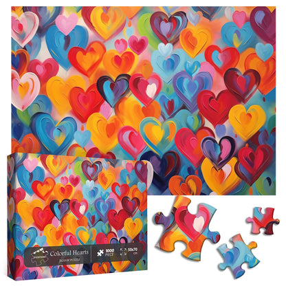 Colorful Heart Shaped Jigsaw Puzzle 1000 Pieces