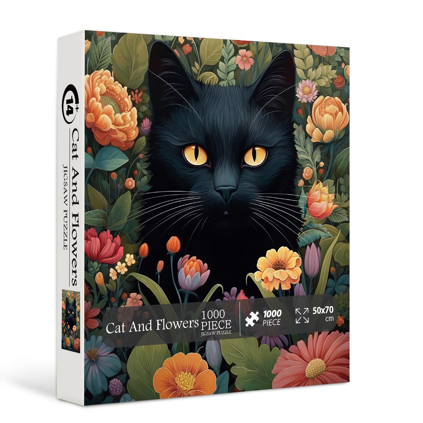 Cat and Flower Jigsaw Puzzle 1000 Pieces