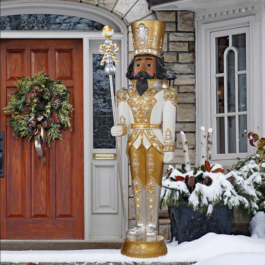 8' Giant Sized Animated Nutcracker with Drums-D