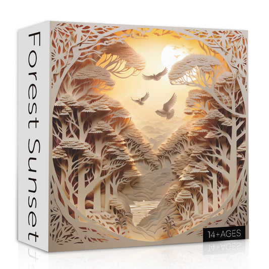 3D Forest Sunset Jigsaw Puzzle 1000 Pieces