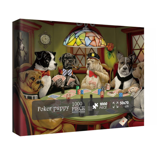 Poker Puppy Jigsaw Puzzle 1000 Pieces