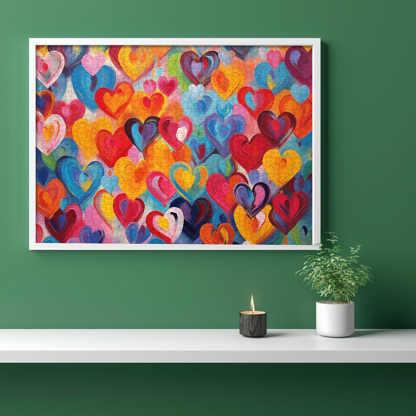 Colorful Heart Shaped Jigsaw Puzzle 1000 Pieces