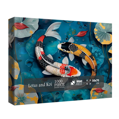 Lotus and koi Jigsaw Puzzle 1000 Pieces