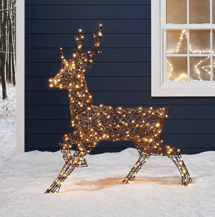 Studley Rattan Stag Light Up Reindeer 24v