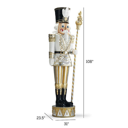 9' LED Giant Metallic Nutcracker