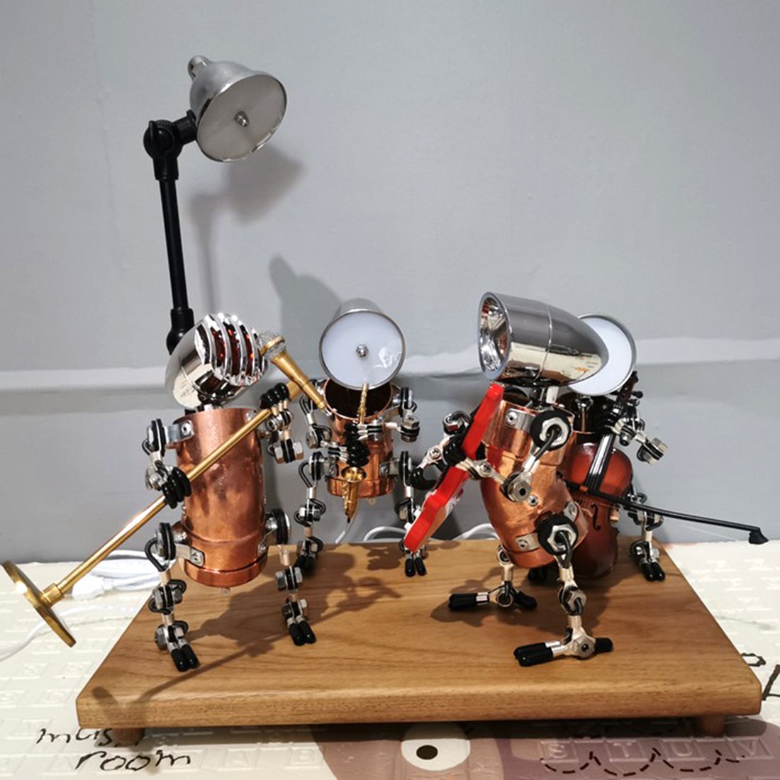 3D Metal Steampunk Hand-Assembled Robot Finished Model Decoration Robot Band