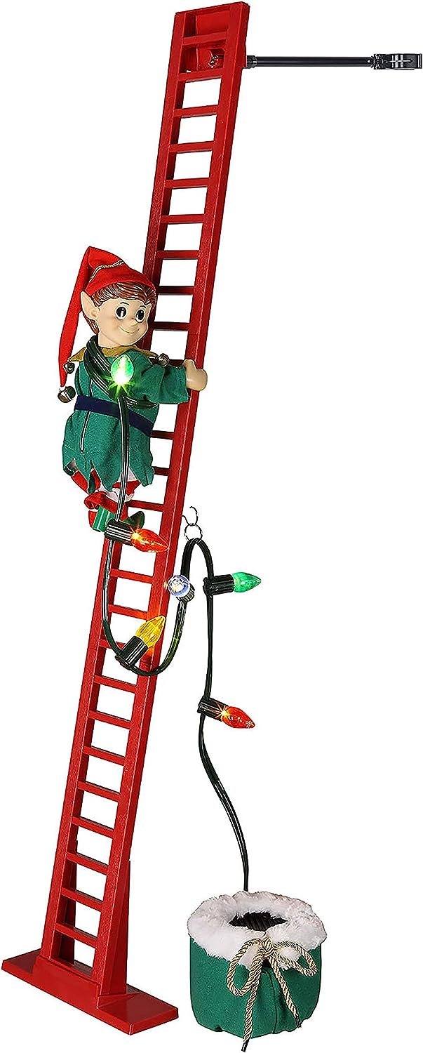 Mr. Christmas 37266 Super Climber Musical Animated Indoor Christmas Decoration, 42 Inches, Soft White Santa