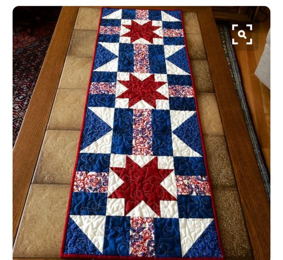 Patriotic Star CLDY180624030 Quilted Table Runner