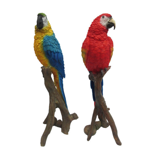 Set of 2 Parrot Garden Statue