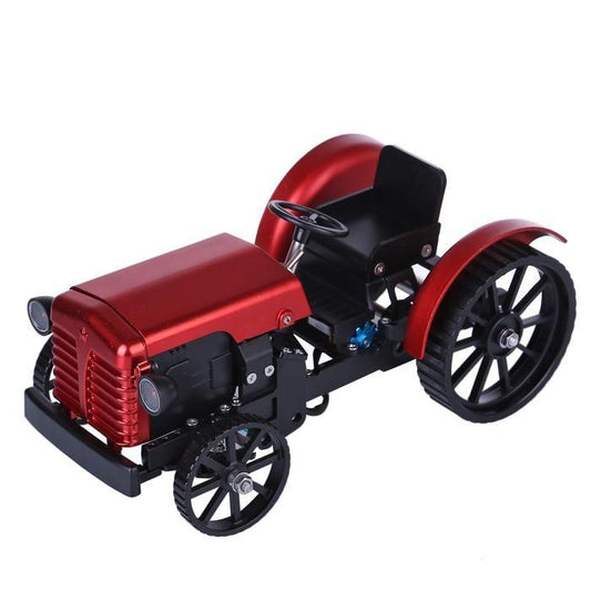 Mini APP RC Tractor Metal Romote Control Model Tractor in Red DIY Assembly Kit Educational Toy Gifts Collection - Enginediy