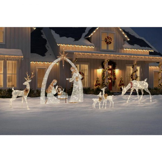 Christmas-10 ft led giant nativity scene set