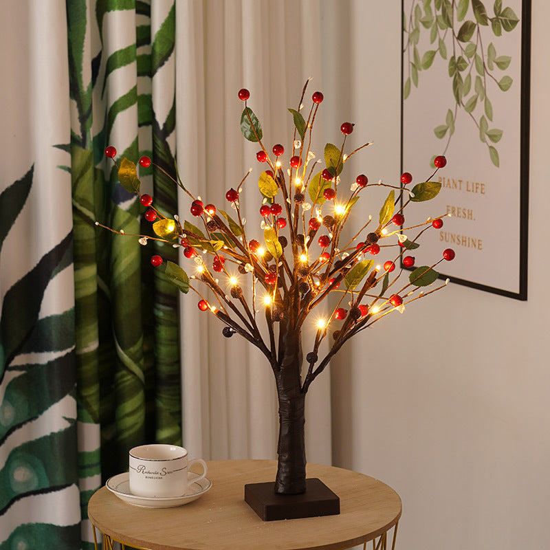 Christmas Home Decoration Red Fruit Tree Lights