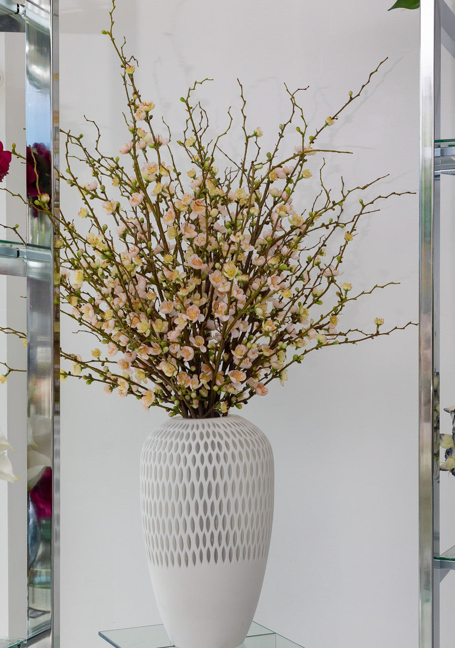 Pink Cherry Blossoms in Pelican Vase