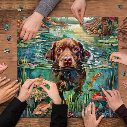 Pond Puppy Jigsaw Puzzle 1000 Pieces