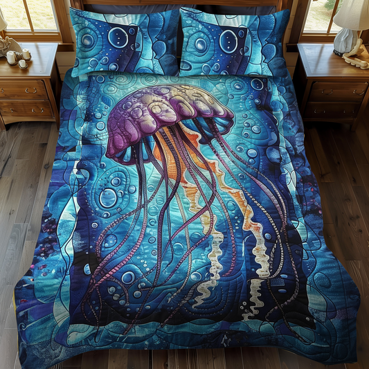 Juego de cama acolchado de 3 piezas Ocean Whispers NCU0DK284