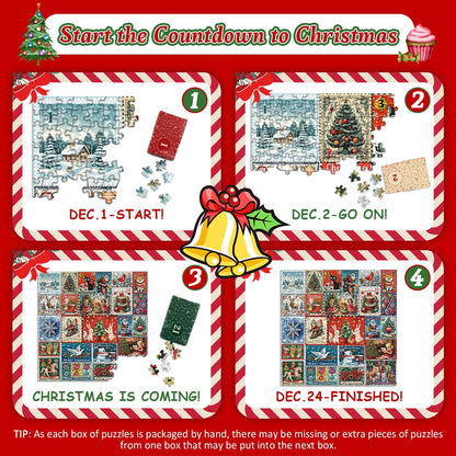 Christmas Stamps Advent Calendar Jigsaw Puzzle 1000 Pieces