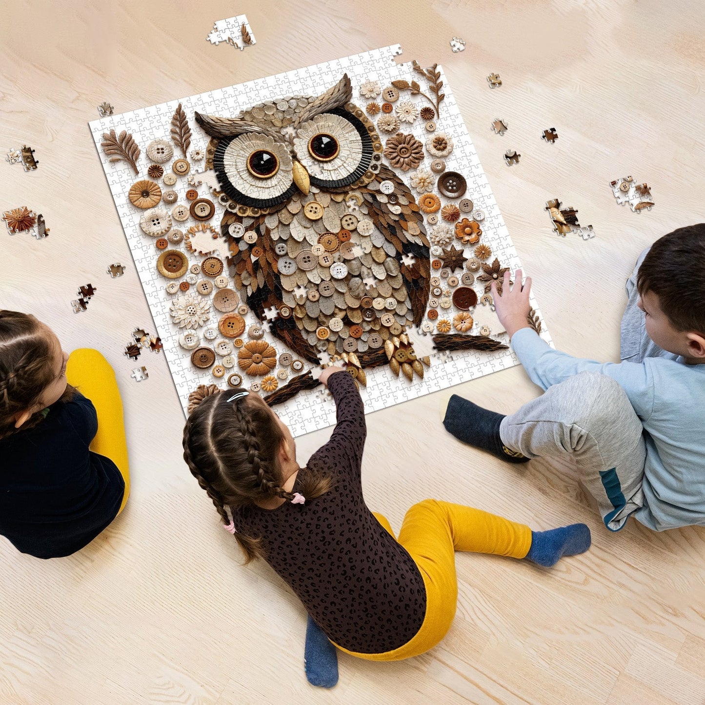 Button Owl Jigsaw Puzzle 1000 Pieces