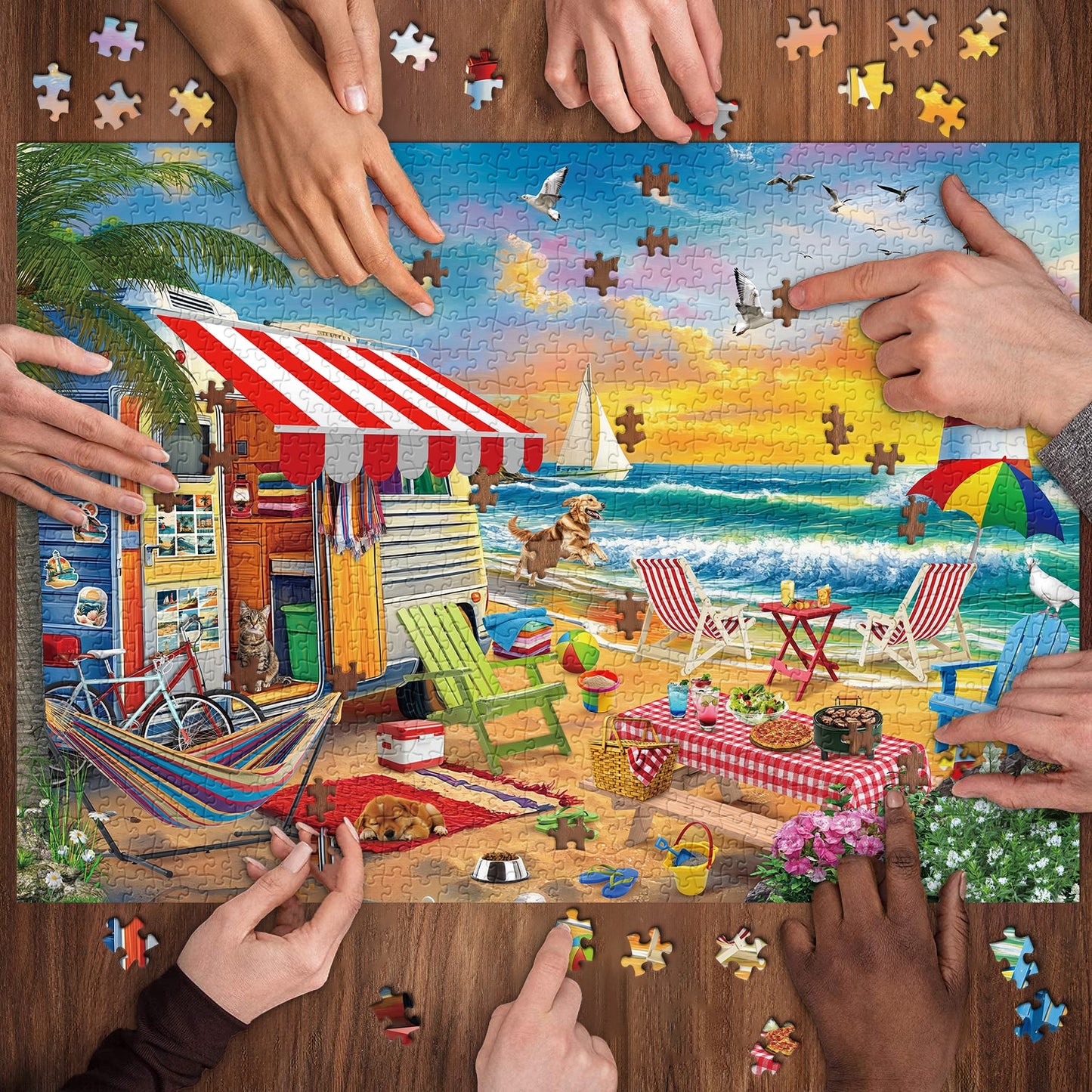 Seaside Camping Jigsaw Puzzle 1000 Pieces