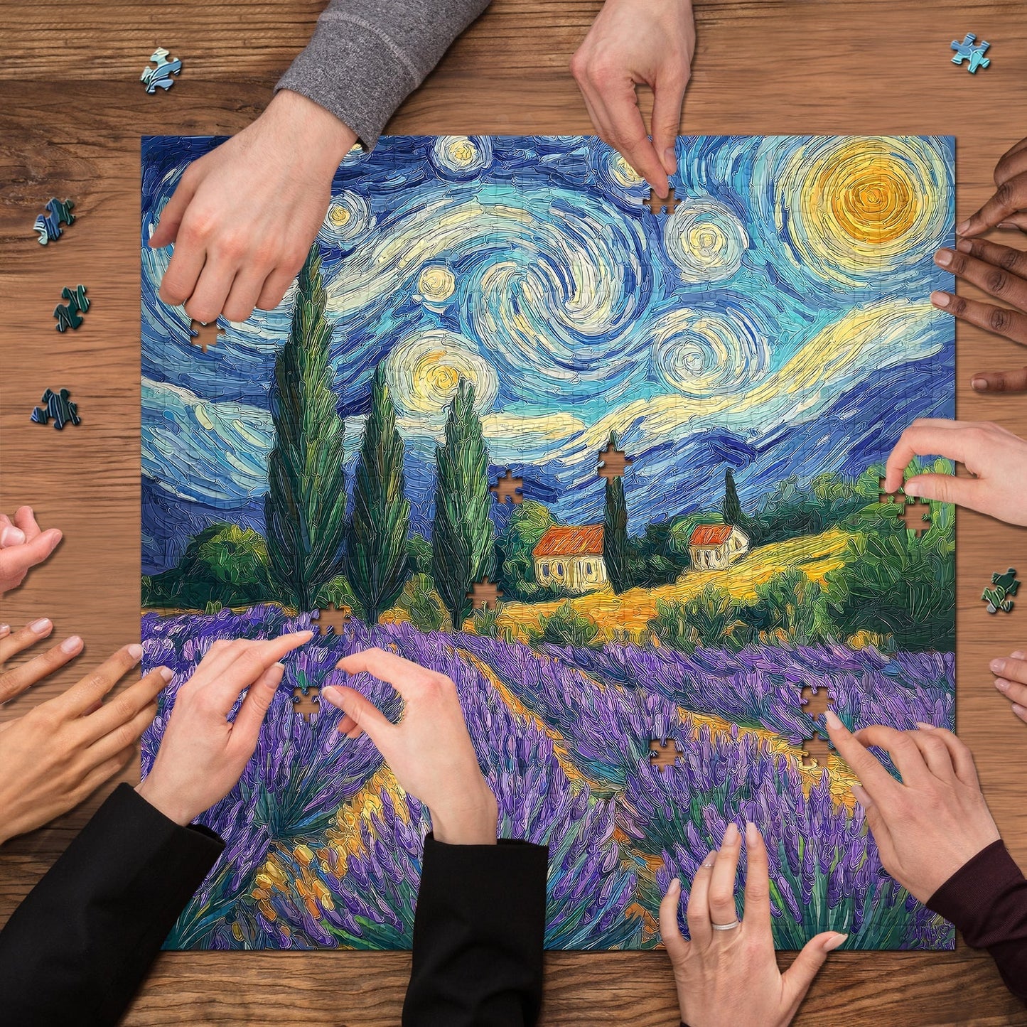 Night Flower Field Jigsaw Puzzle 1000 Pieces