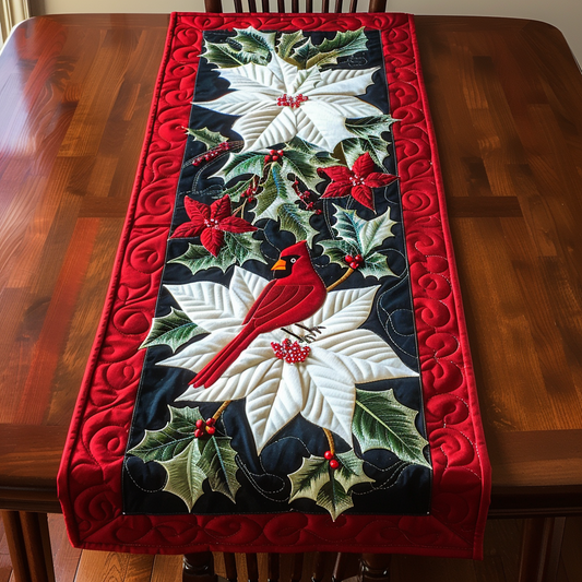 Vivid Vermilion Quilted Table Runner NCU0DK085