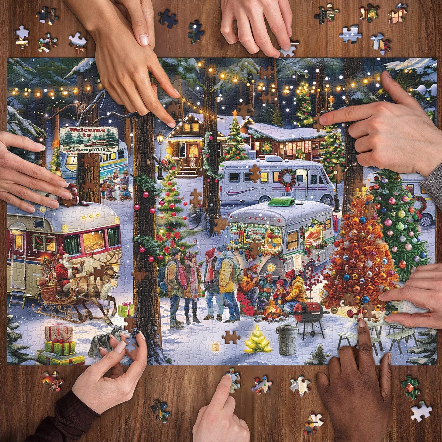 Christmas Camping Jigsaw Puzzle 1000 Pieces