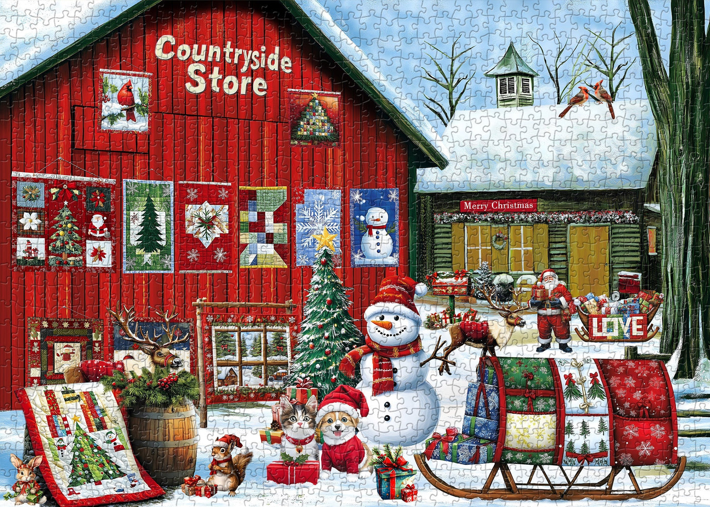 Christmas Quilt Shop Jigsaw Puzzle 1000 Pieces