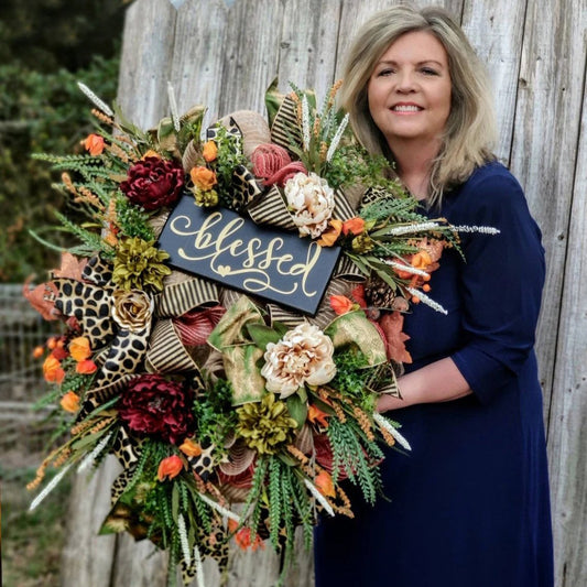 Fall Cheetah Wreath-Year Round Wreath