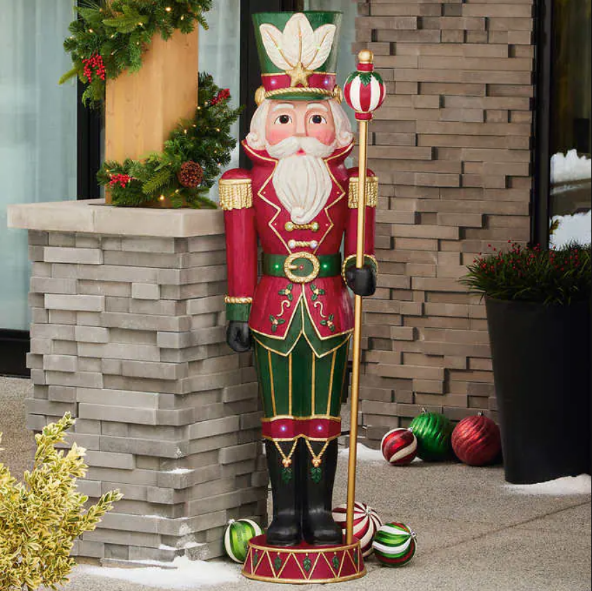 8' Giant Sized Animated Nutcracker with Drums-F