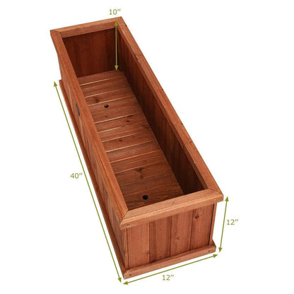 Wooden Raised Garden Bed Window Mounted Planter Box