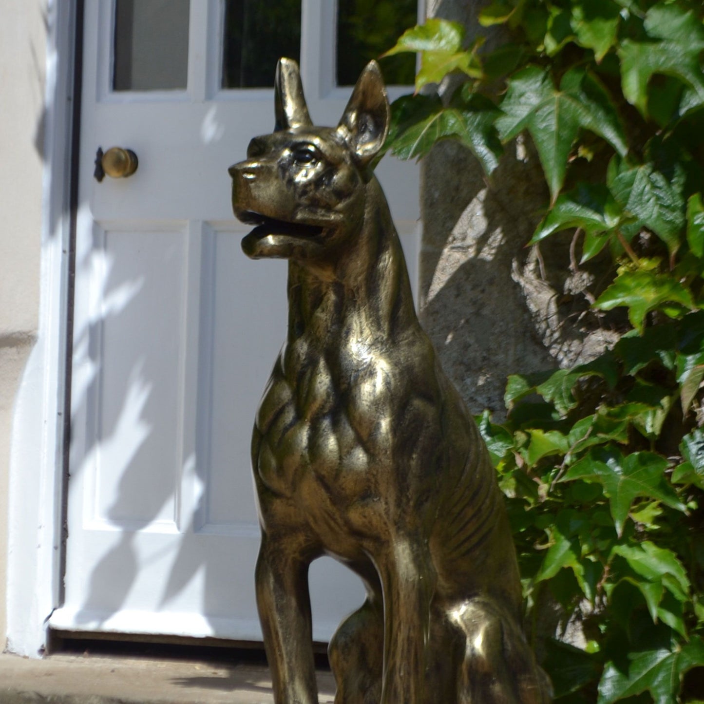 Bronson Great Dane Dog Bronze Metal Garden Statue