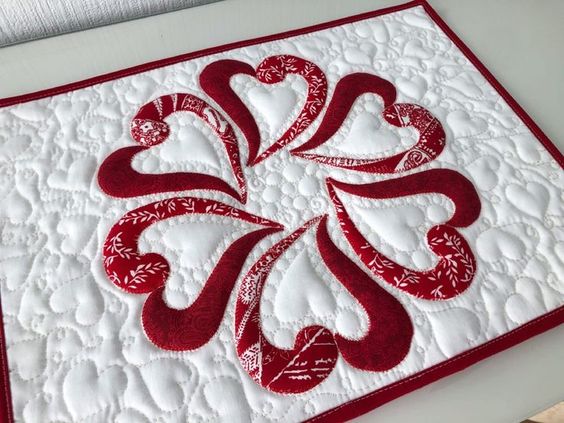 Heart CLA120324189 Quilted Placemats