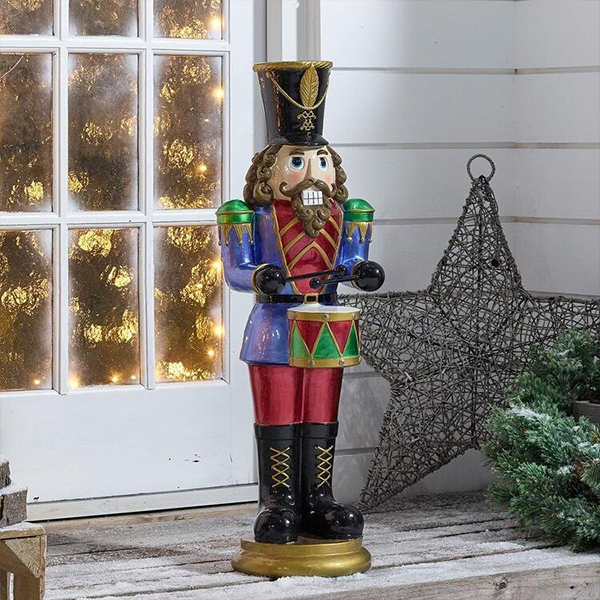 8' Giant Sized Animated Nutcracker with Drums-C