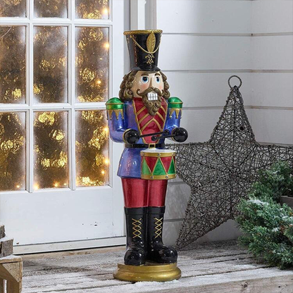 8' Giant Sized Animated Nutcracker with Drums