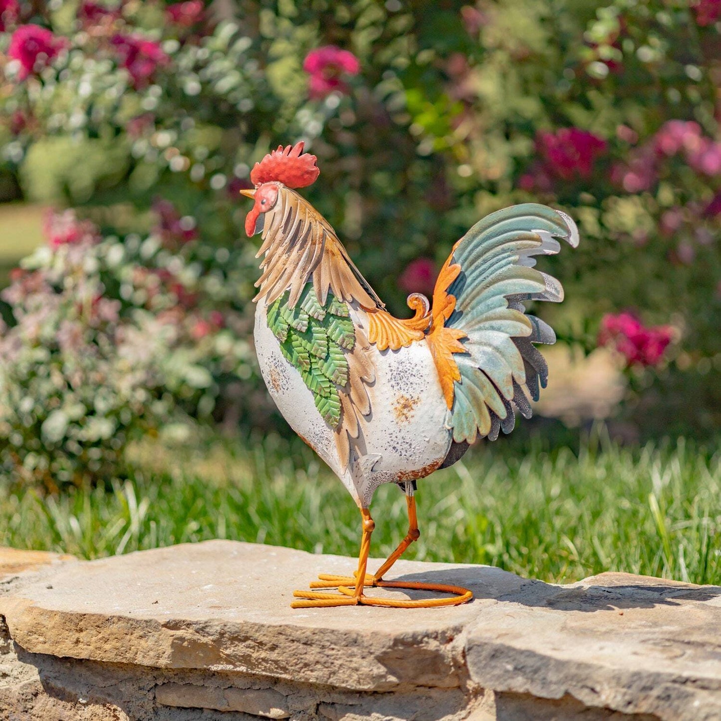 Assorted Iron Rooster Figurines