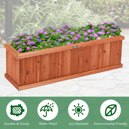 40 Inch Wooden Flower Planter Box Garden Yard Decorative Window Box Rectangular