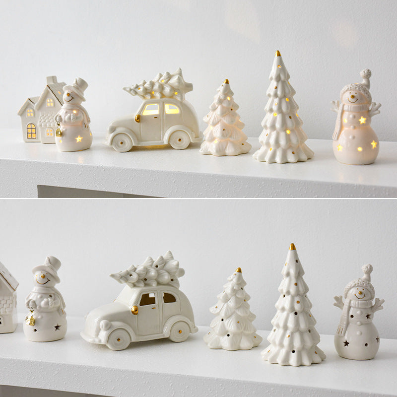 Christmas Ceramic Car Decoration Light