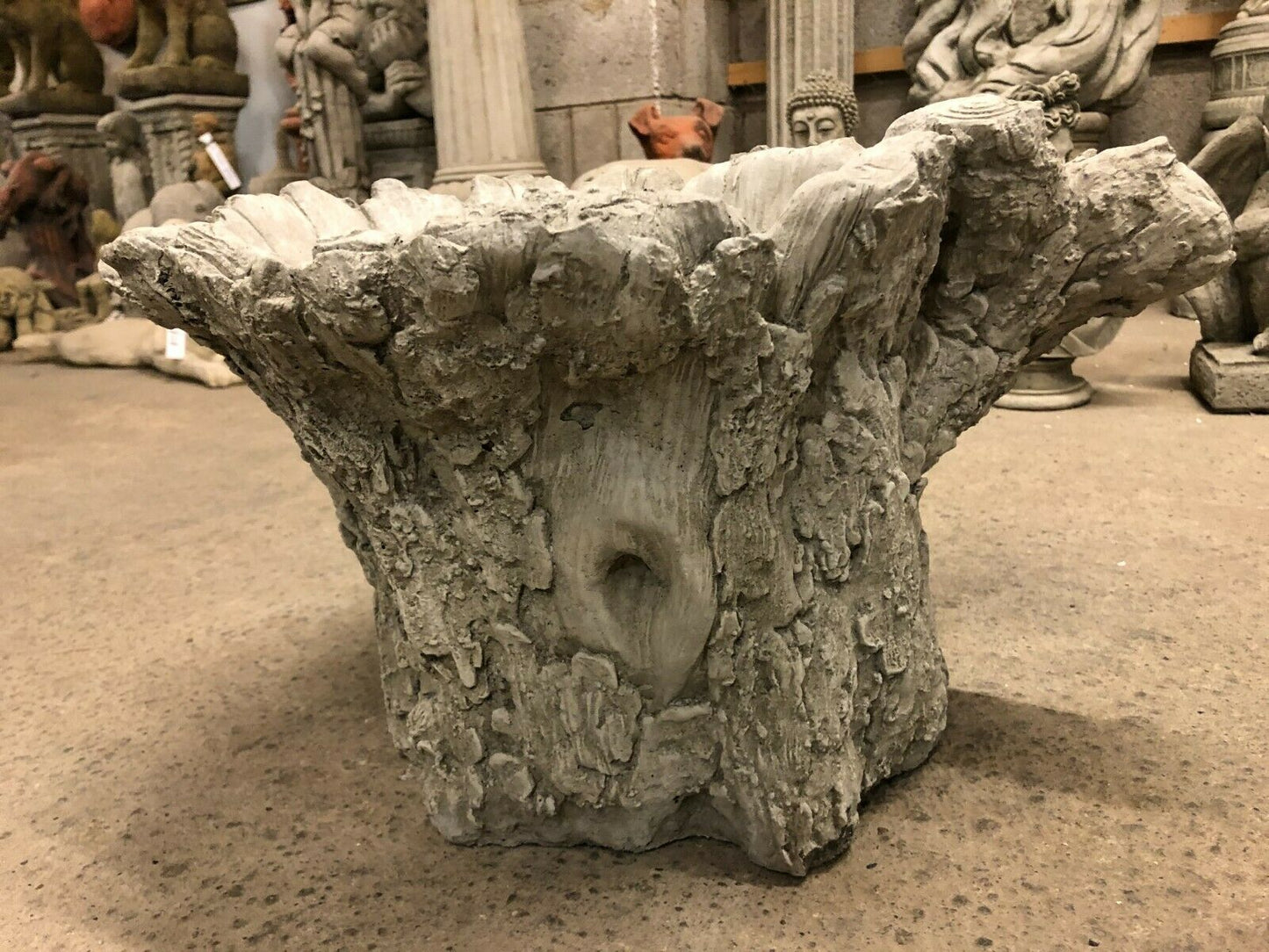 Stunning Stone Tree Stump Garden Bird Bath