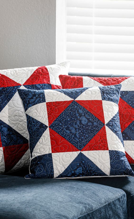 Patriotic Star CLA080424147 Quilted Pillow Case