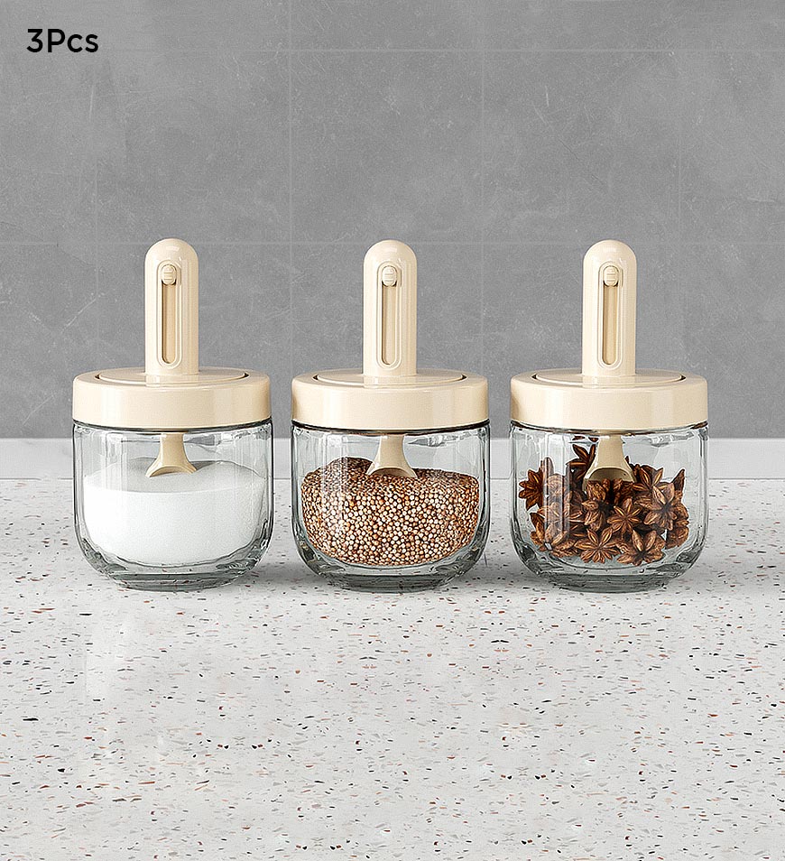 Retractable Bottle-Tight Glass Seasoning Jar F123