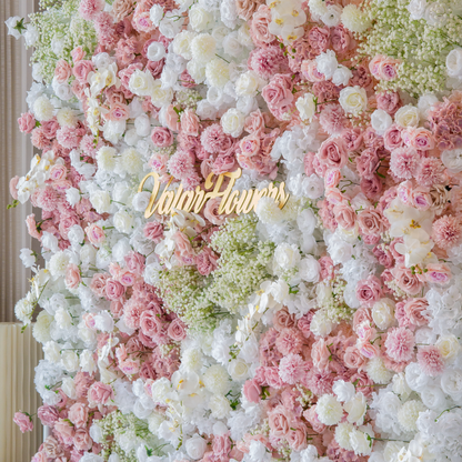 5D Roll-Up Flower Wall Backdrop for Wedding & Party Celebration Decor-2